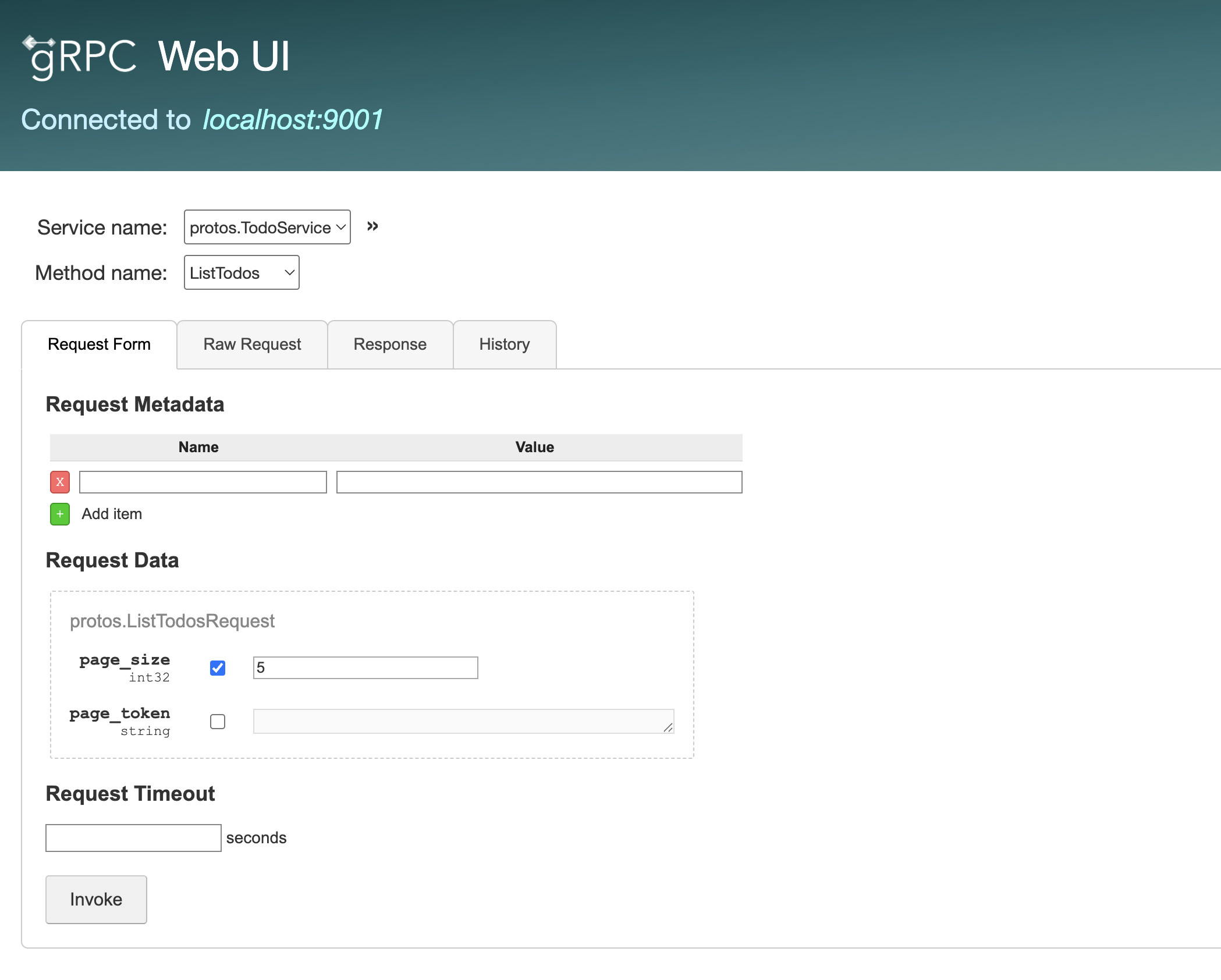 listing RCP with page size & token